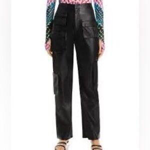 AFRM vegan leather high rise cargo pants